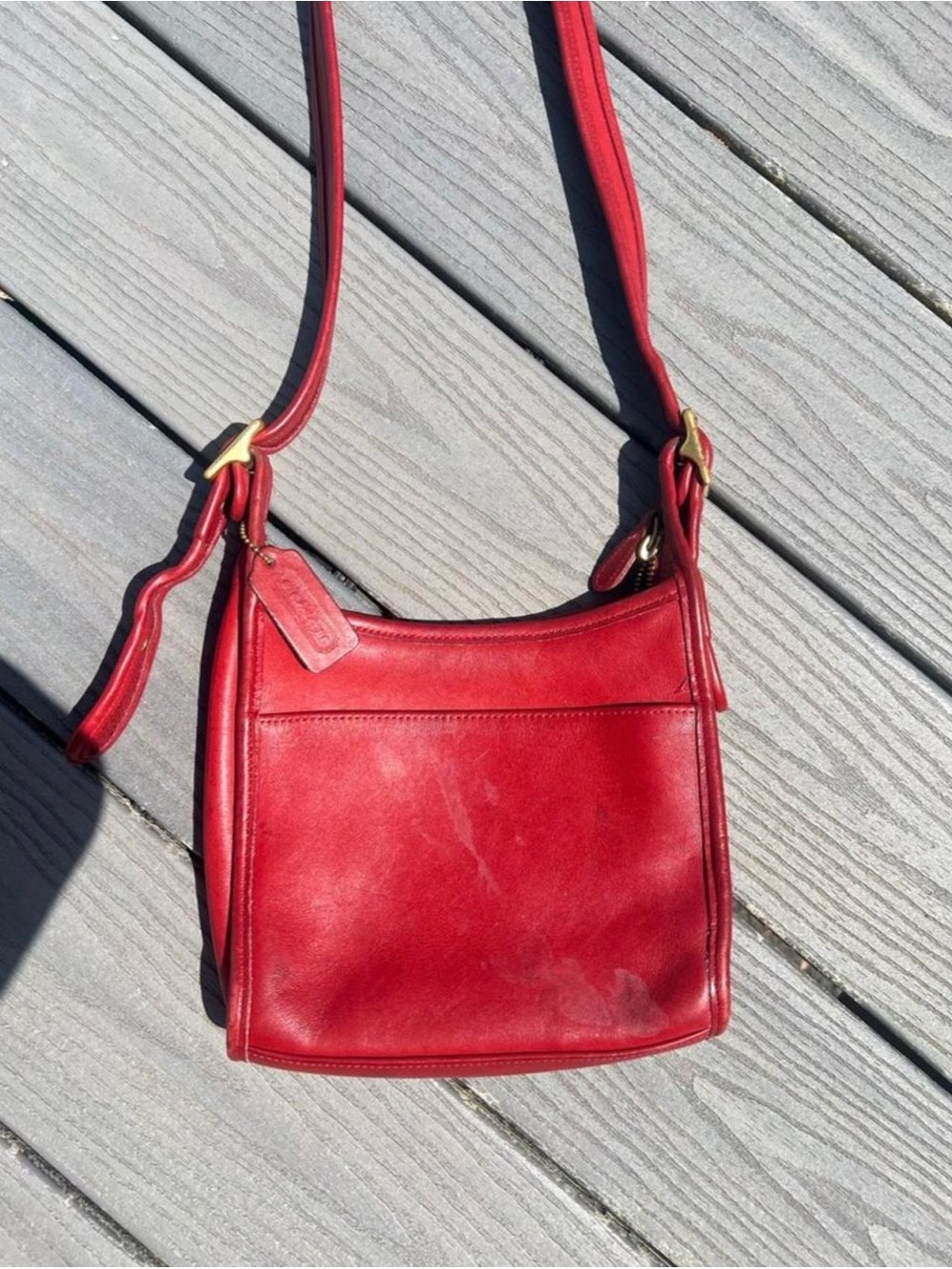 Vintage Coach Legacy Zip Rare 9997 Red Leather Shoulder/Crossbody Bag